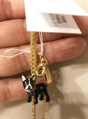 katespade珐琅彩斗牛犬项链