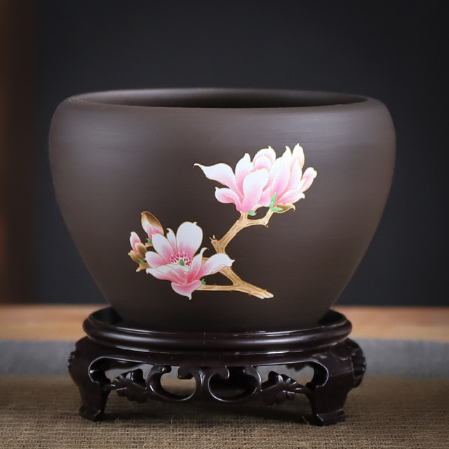 Special flower pot for orchids, purple clay ceramic spider orchid, Phalaenopsis