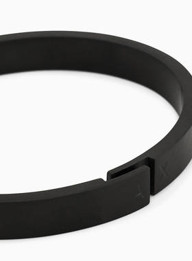 AX/阿玛尼男士钢质扁平卡扣手镯