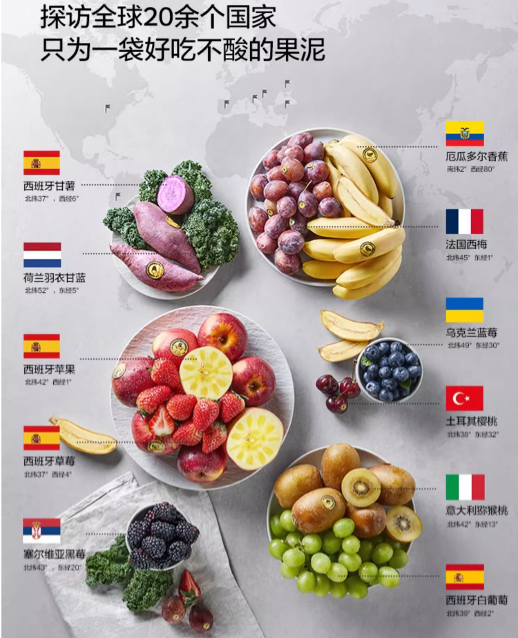 babycare光合星球果泥宝宝辅食婴幼儿童零食无添加盐糖西梅苹水果