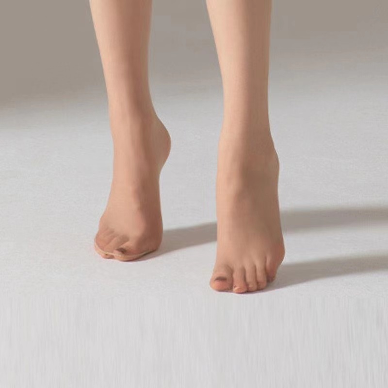 2双零度裸肌隐形脚尖透明长筒袜 呼噜城打底裤