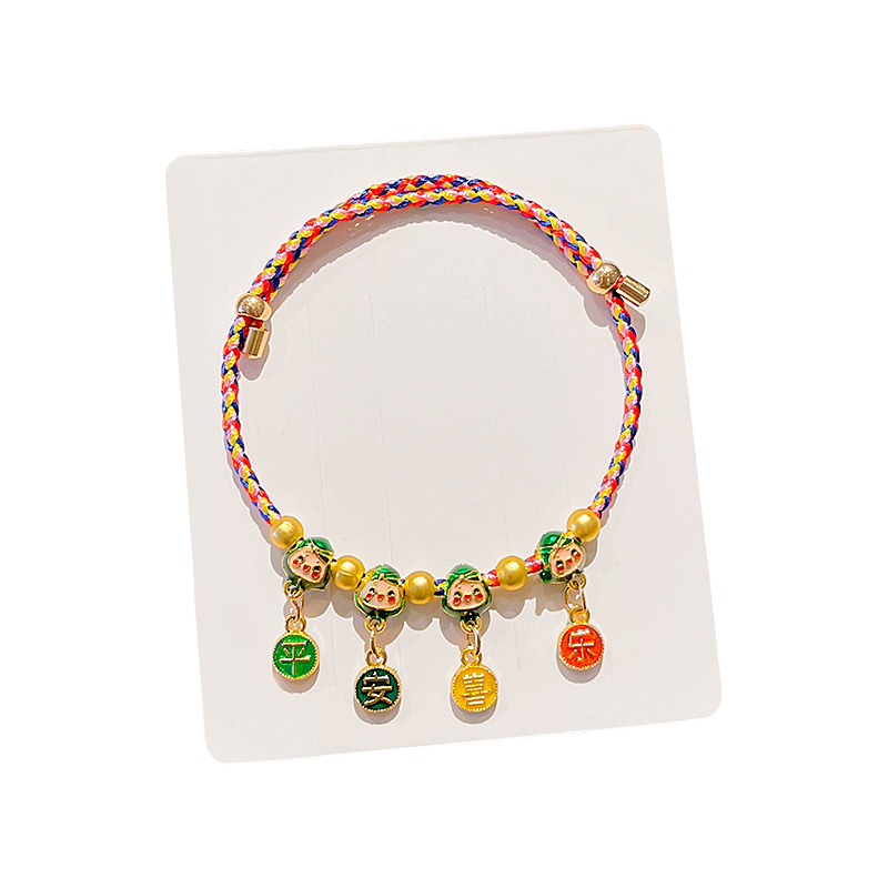 端午节五彩绳手工编织绳粽小粽子手绳五色线手链首饰儿童红绳批发