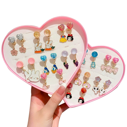 Детские мультяшные милые клипсы, без проколов ушей