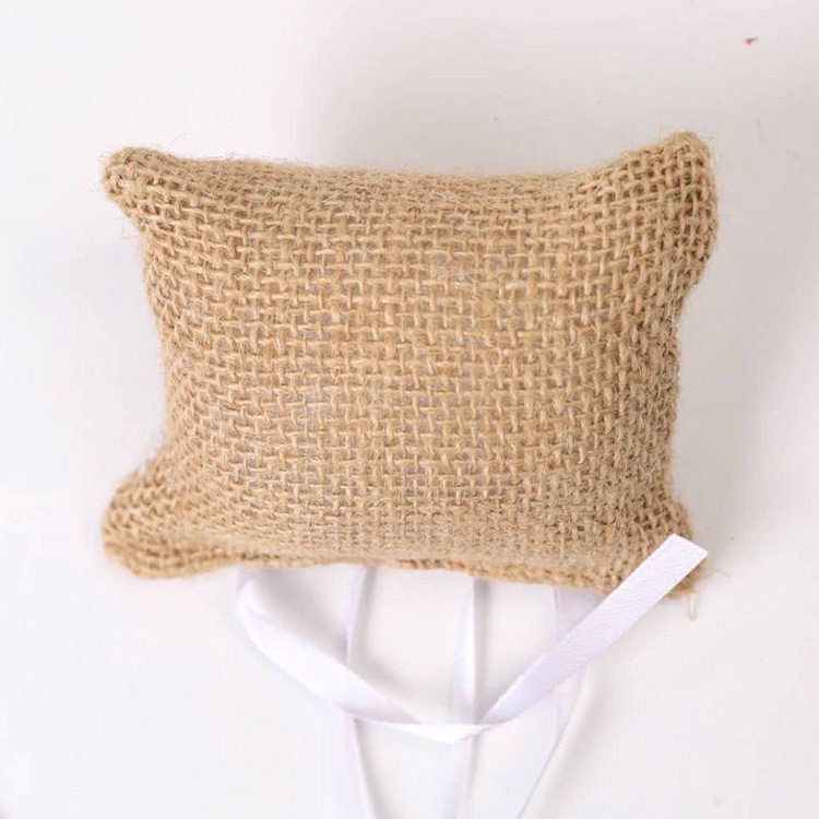 新娘玫瑰盒戒枕厂家婚庆用品 热销 创意西式亚麻戒指蕾丝 - 图1