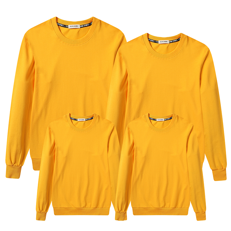logo DIY 亲子装春秋装薄款纯色卫衣幼儿园活动 班服定制同学聚会印 logo DIY 亲子装春秋装薄款纯色卫衣幼儿园活动 班服定制同学聚会印