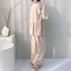 Women's spring and summer cotton and silk pajamas with padded sleeves