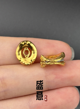 古法24K工艺黄金色荷鲁斯之眼卡环隔珠文玩手串单圈手持108配饰