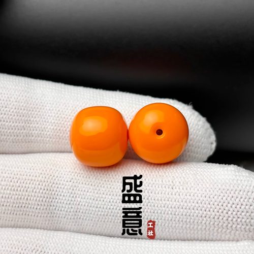 雪巴琉璃珠老型桶珠黄色腰珠顶珠单珠星月菩提配饰绿松石散珠配珠 - 图2