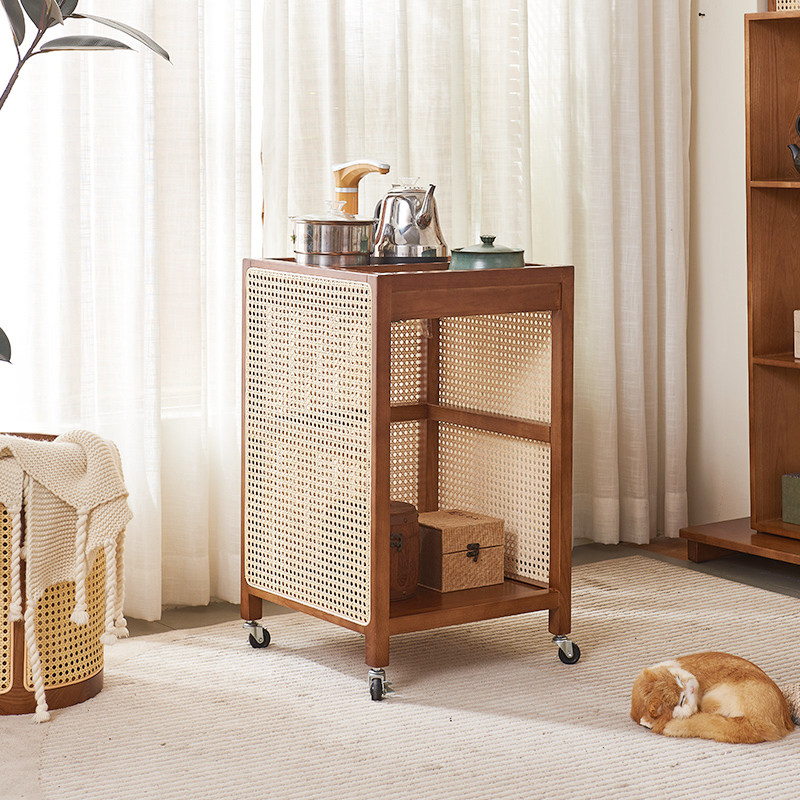 日式茶室家具藤编茶水柜茶几柜可移动烧水壶一体小茶台泡茶桌边柜,淘宝优惠券,粉丝福利购,淘宝优惠卷