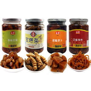 济宁玉堂酱菜多味什锦宝塔甘露萝卜芝麻辣丝4瓶山东酱菜下饭咸菜