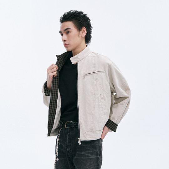 CATSSTAC 重工哈灵顿夹克二代cleanfit重磅帆布休闲立领外套男