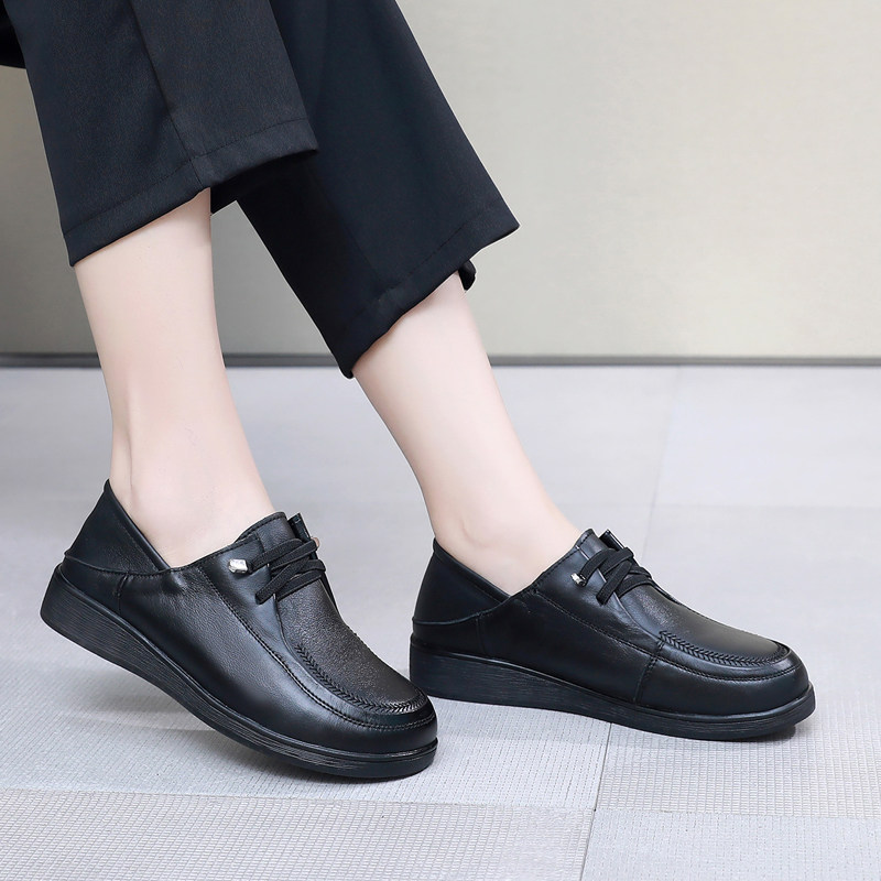 真皮妈妈鞋上海花牌女鞋深口牛皮软底透气中老年单鞋舒适小皮鞋,淘宝优惠券,粉丝福利购,淘宝优惠卷