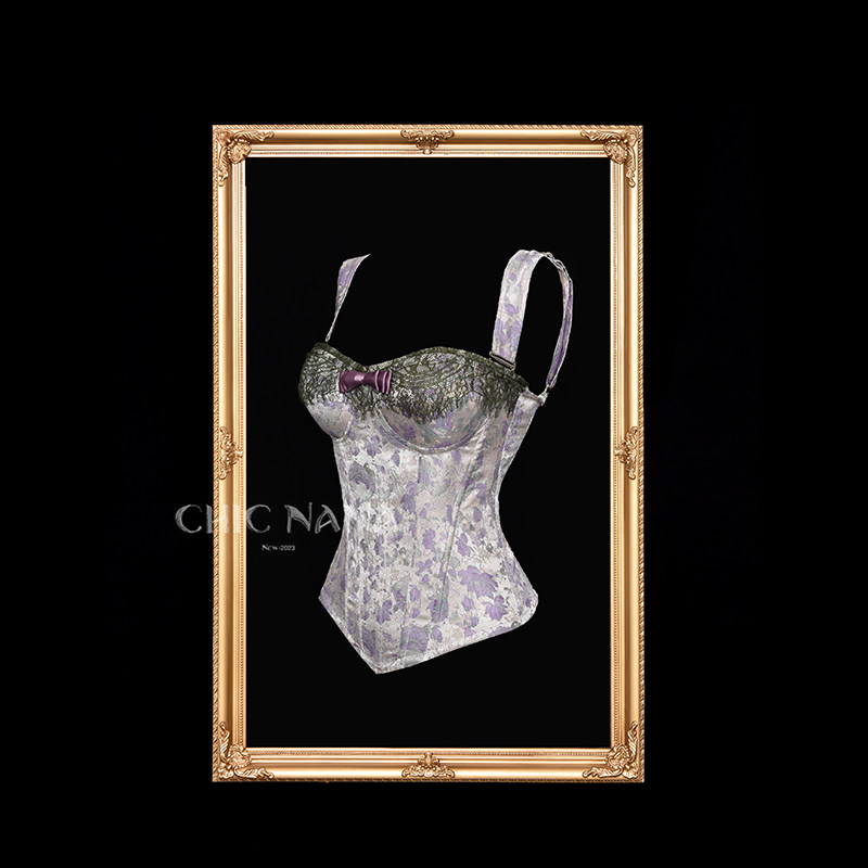 ChicNaNa「睡莲」提花蕾丝鱼骨胸衣外穿高级感修身显瘦抹胸上衣,淘宝优惠券,粉丝福利购,淘宝优惠卷