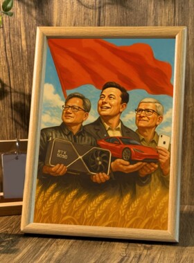 动力推动科技丰年相框挂画