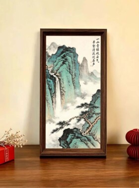 摆件装饰画书房客厅挂画长条