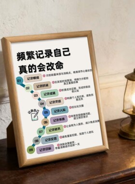 励志相框摆台装饰自律摆件