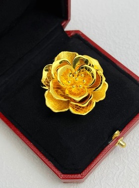 仿真黄金戒指女款镀金牡丹花指环