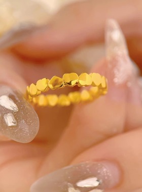 愿得伊人心满圈爱心手镯戒指镀金