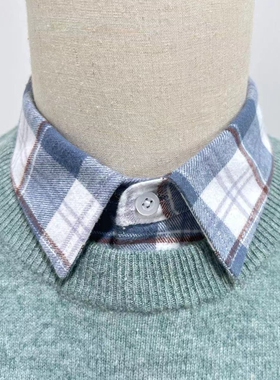 单郎格子纯棉磨毛百搭服饰配件