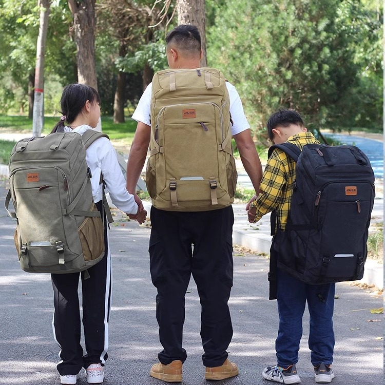 120L超大帆布双肩包80升耐磨大背囊户外装备旅行出国托运打工棉被,淘宝优惠券,粉丝福利购,淘宝优惠卷