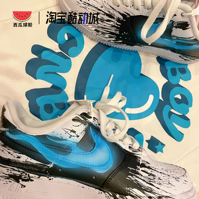 西瓜球鞋定制 Nike Air Force 1 Low 超级英雄毒液低帮男女板鞋 - 图1