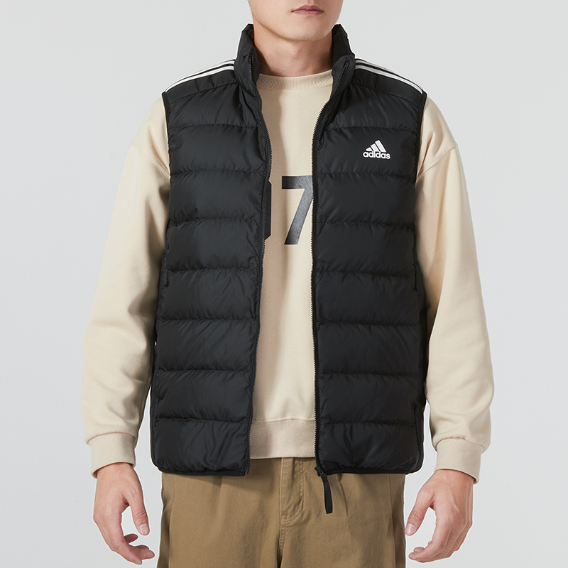 Adidas阿迪达斯羽绒马甲男2024春季新款立领运动服保暖防风背心