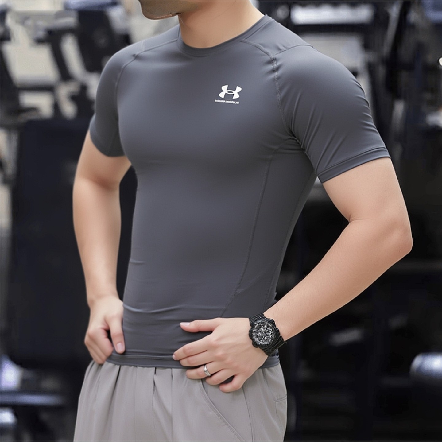 安德玛UA正品男装 2025冬季新款紧身衣短袖T恤跑步健身运动服,淘宝优惠券,粉丝福利购,淘宝优惠卷