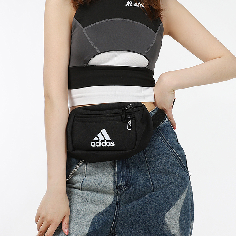 Adidas阿迪达斯腰包男女包2024春季新款运动包单肩背包斜挎包小包