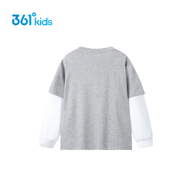 【商场同款】361童装男童圆领长袖针织T恤春秋中大童时尚百搭上衣 - 图2