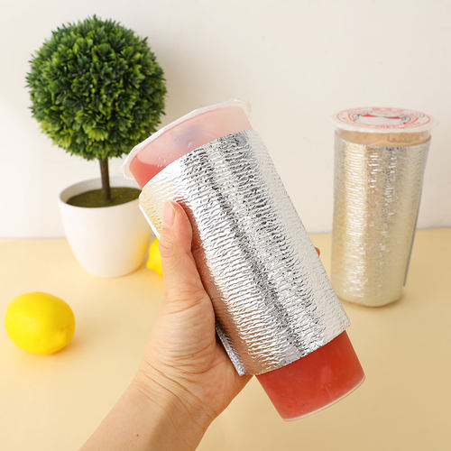 奶茶店饮料单杯套500ml塑料外卖专用饮品热饮咖啡打包隔热保温袋 - 图2