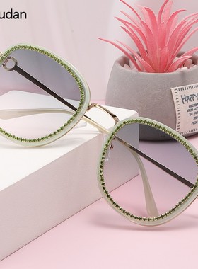 欧美新款镶钻珍珠太阳镜街拍派对眼镜网红ins款防晒户外男女墨镜