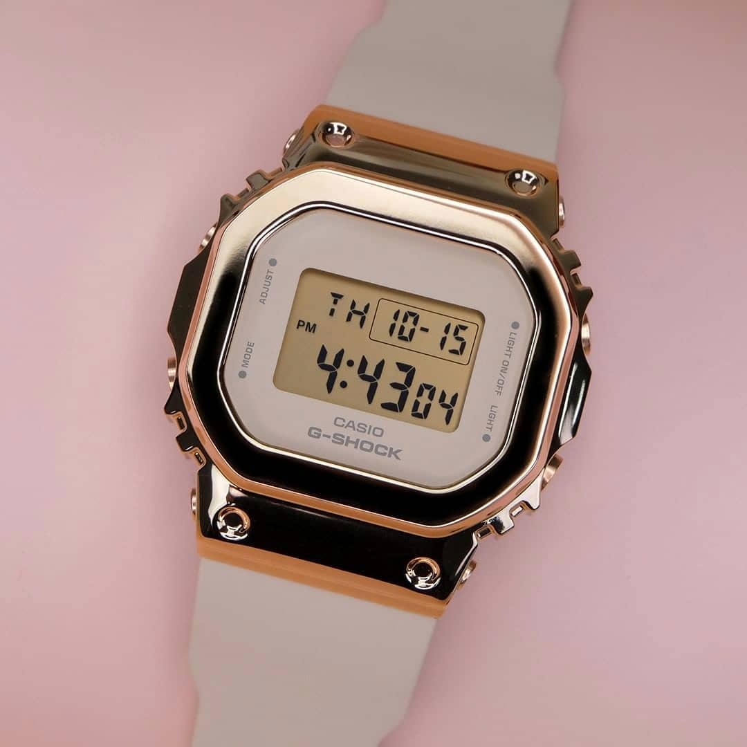 卡西欧G-SHOCK复古金属方形手表运动女表 GM-S5600-1 G-7 PG-1 -4