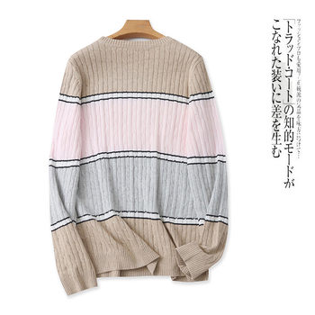 ເສື້ອກັນໜາວສີທ່ອນໄມ້ດູໃບໄມ້ລົ່ນການຄ້າຕ່າງປະເທດໃຫມ່ຂອງຜູ້ຊາຍແລະແມ່ຍິງຄົນອັບເດດ: ການຫຼຸດຜ່ອນອາຍຸຂອງຄໍຮອບ pullover ແຂນຍາວ sweater ບາງໆ 26905