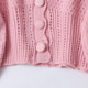 Cardigan sweater autumn new women's fashion age-reducing V-neck single-breasted puff long-sleeved short style hollow 32236