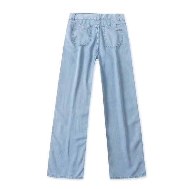 ຊັກຜ້າຝ້າຍຂາກວ້າງ jeans ພາກຮຽນ spring ແລະດູໃບໄມ້ລົ່ນຄົນອັບເດດ: ແມ່ຍິງໃຫມ່ ແອວສູງ zipper ປຸ່ມກົງບາງໆ 33362