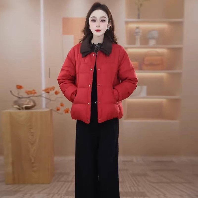 时尚短款棉服女冬季2025新款小个子洋气显瘦加厚保暖翻领棉衣外套,淘宝优惠券,粉丝福利购,淘宝优惠卷