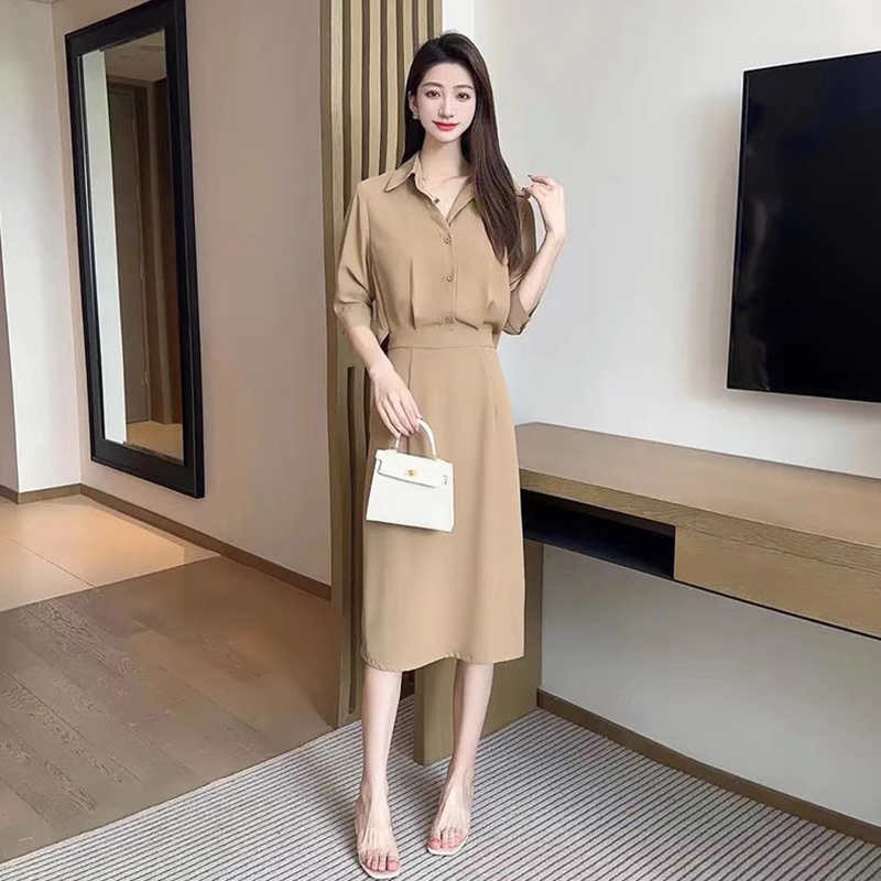 网红爆款连衣裙女春夏气质减龄2025新款高端精致收腰显瘦纯色裙子,淘宝优惠券,粉丝福利购,淘宝优惠卷