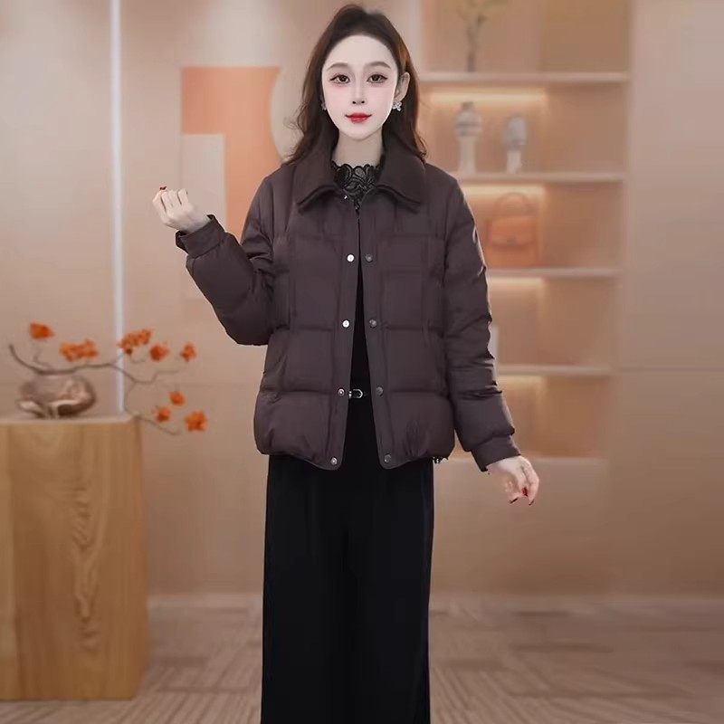 时尚短款棉服女冬季2025新款小个子洋气显瘦加厚保暖翻领棉衣外套,淘宝优惠券,粉丝福利购,淘宝优惠卷