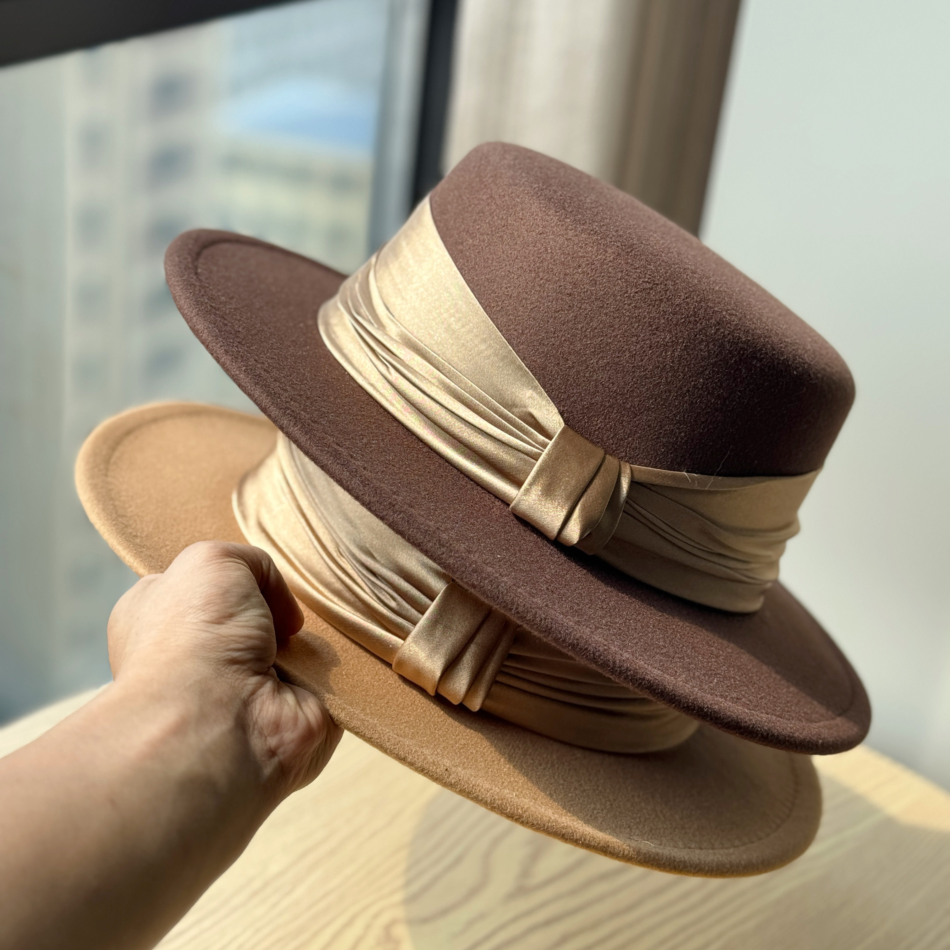 新款法式优雅蝴蝶结礼帽女冬英伦复古羊毛毡帽时尚百搭毛呢爵士帽,淘宝优惠券,粉丝福利购,淘宝优惠卷