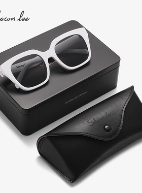 Shawnlee2025款轻奢白色方框墨镜女夏防紫外线板材太阳眼镜显脸小