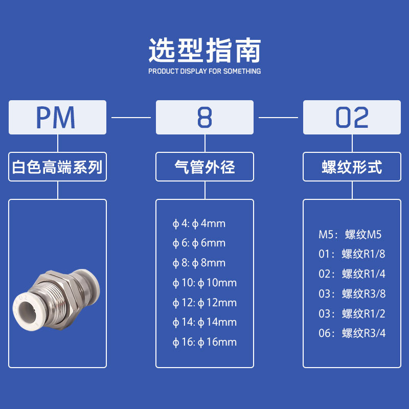 黑白气动气管接头黄铜隔板直通快插快速接头PM4/6/8/10/12 - 图0