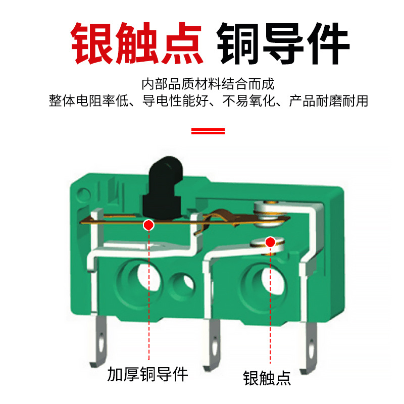 微动开关KW4-3Z-3小型行程限位开关三3脚带柄滚轮5A250V按键开关-图0