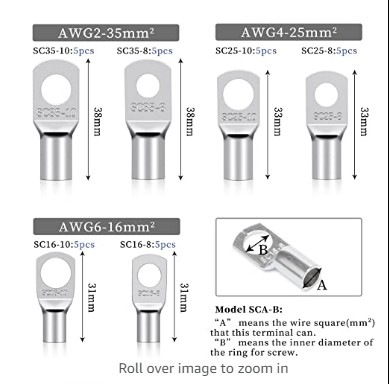 跨境电商货源SC系列窥口铜接线端子Terminals连接器套装30pcs - 图0