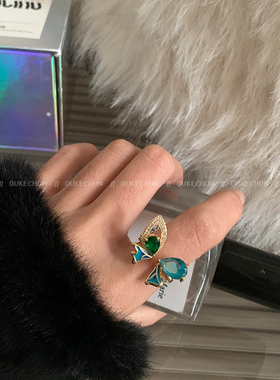 超仙气质蝴蝶开口可调节戒指女