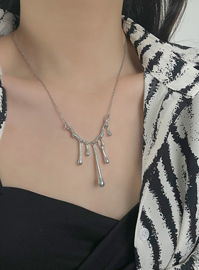 甜酷简约百搭水滴熔岩项链高级感