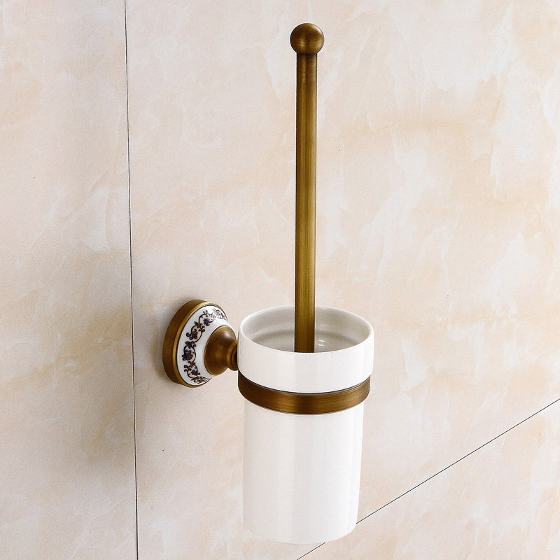 European ceramic black antique copper toilet toilet brush