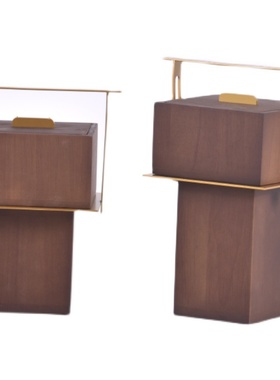 新中式实木提盒软装饰摆件