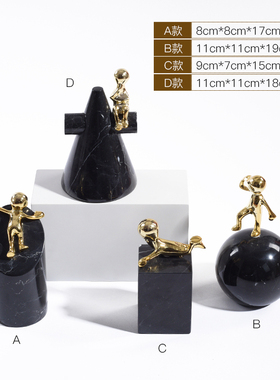 轻奢风金属人物玄关电视柜装饰品