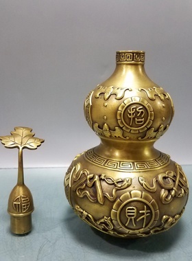 纯铜纯铜五福招财葫芦客厅装饰品