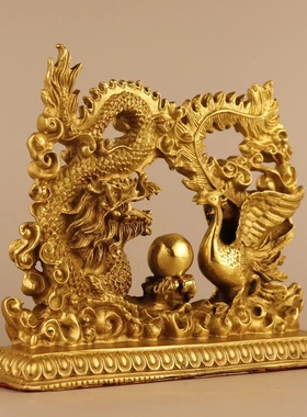 纯铜龙凤摆件龙凤呈祥结婚礼品